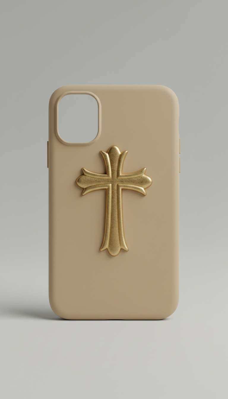 Antique Gold Cross Silicone Case